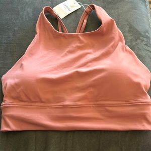 Lemedy light pink strap back sports bra
